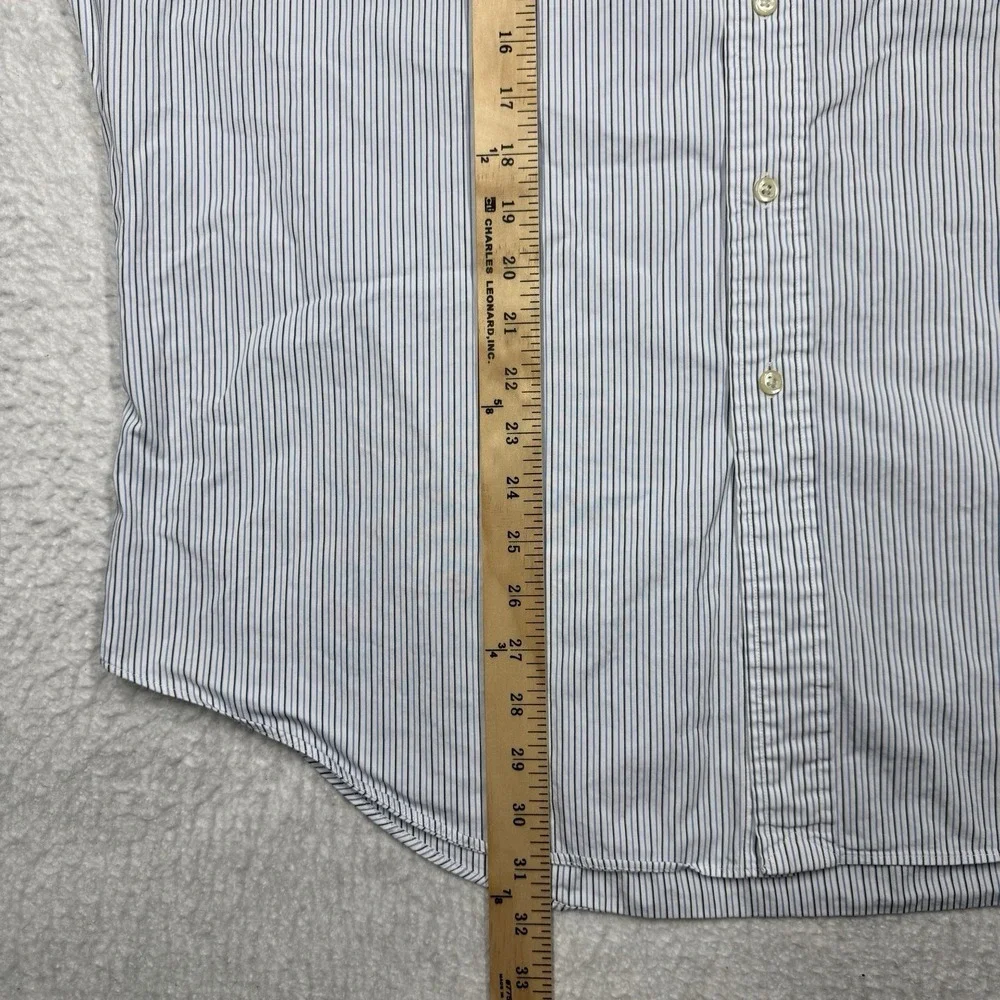 Polo Ralph Lauren Shirt Button‎ Up Preppy Blue Striped Men's 2XL (18 36/37)